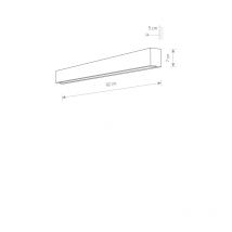 Applique STRAIGHT M 90 LED T8 16W 3000K - argent
