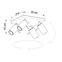 Applique et Plafonnier Spot Design RING 4 GU10 - gris