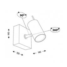 Applique murale spot orientable FUSSA GU10 - noir design