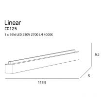 Plafonnier Design LINEAR LED 36W 4000K - blanc