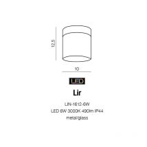 Plafonnier salle de bain design LIR LED 6W IP44