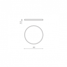 Plafonnier rond design MALTA R60 LED 48W 4000K - noir
