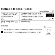 Spot de surface design MONZA R 12 LED 10W 3000K noir