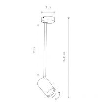 Plafonnier Design avec Spot MONO LONG M GU10 - laiton / noir