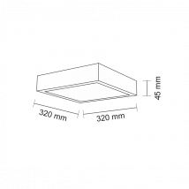 Plafonnier carré Design NOMI SQ LED 13W 3000K - noir