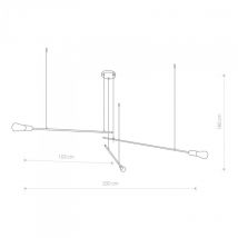 Suspension luminaire design PILE III E27 - noir