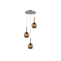 Suspension luminaire design MONIC 3xE14 cuivre