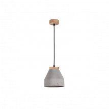Suspension industrielle TRISTAN E27 - chêne huilé / gris
