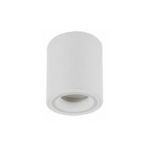 Spot décoratif rond INDI GU10 blanc - anneau brillant