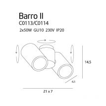 Plafonnier Spot BARRO II GU10 - noir
