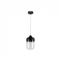 Lampe Suspendue design AMARETTO E27 - noir / transparent