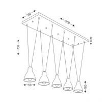Suspension luminaire MASAMI 5xE27 - noir