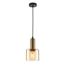 Suspension luminaire SANTIA E27 - cuivre / ambre