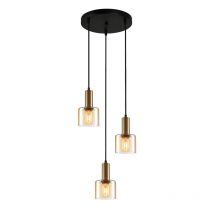 Suspension luminaire SANTIA Ø32 3xE27 - cuivre / ambre