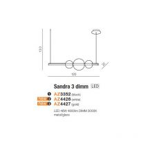Lampe Design suspendue SANDRA 3 LED 48W 3000K DIM - blanc