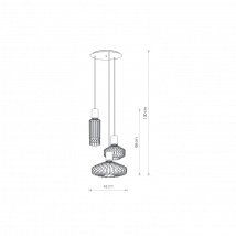 Suspension design PICO III GU10 - noir / or
