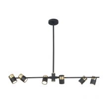 Suspension luminaire PUMA 6xGU10 - noir / bois