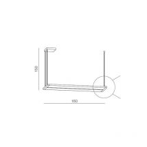 Lampe Design suspendue FLASH 160 LED 70W 3000K - noir