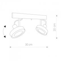 Plafonnier Design avec Spot CROSS 2 GU10 - blanc