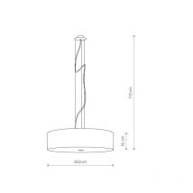 Lampe en suspension abat jour Design VIVIANE III E27 - gris