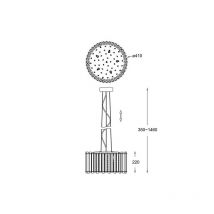 Lampe suspendue VENTUS Round 5xG9 - chrome / transparent Cristal