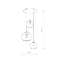 Suspension luminaire VETRO III 3xE27 - noir