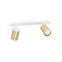 Plafonnier Design Zen Métal 2 lampes Tubes Blanches Style Minimaliste