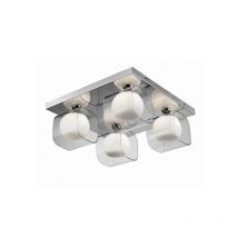 Plafonnier HAPPY 4 G9 4x40W blanc, chrome, plafond transparent