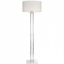 Lampadaire design intérieur ATHENS ovale E27 blanc / chrome
