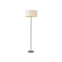 Lampadaire design BACH E27 nickel avec abat-jour écru