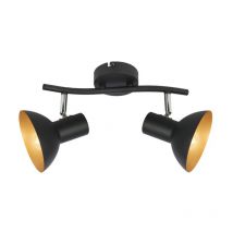 Luminaire mural et Plafonnier Spot Design DISO 2xE27 - noir / or