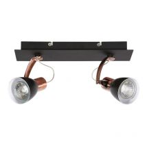 Plafonnier Luminaire MARKUS bande 2xGU10 - noir / cuivre