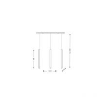 Suspension luminaire design YABU 3xGU10 - noir