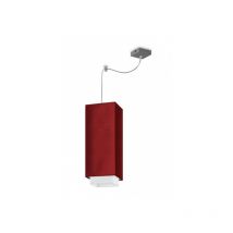 LASTRA W-1 E27 Luminaire suspension bordeaux avec Abat-Jour