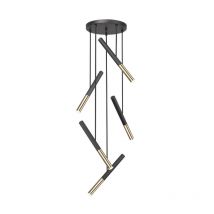 Luminaire Design suspendue LOYA LED 5x5W 3000K - or / noir