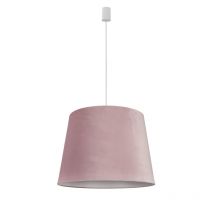 Suspension Abat Jour Design CONE velours L E27 - rose / blanc