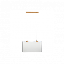 Lampe Suspendue design CADRE 2xE27 - chêne huilé / gris