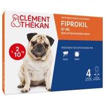 Clement-Thekan Fiprokil Anti-Puces Anti-Tiques Chien 2-10kg 0.67ml x 4 pipettes - Easypara