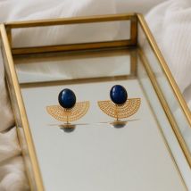 Boucles d'oreilles aztèques - Pierres minérales - Fabien Ajzenberg - Lapis lazuli - Fabriqué en France - Idée cadeau femme - Les Raffineurs
