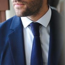 Cravate Homme en tricot - Bleu - Idée cadeau homme - Épilogue - Les Raffineurs