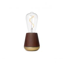 Lampe portable de table LED sans fil - Noyer - Idée cadeau homme - Cadeau Crémaillère - Humble - Les Raffineurs