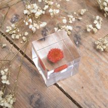 Fleur en cube de résine - Idée cadeau femme - Cadeau Crémaillère - Usagi No Nedoko - Les Raffineurs