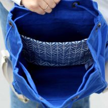 Sac à dos polyvalent en coton bio - Bleu - Idée cadeau femme - Hindbag - Les Raffineurs