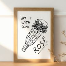 Affiches illustrées rosé / champagne - Cadeau Crémaillère - Affiches & Chips - Les Raffineurs