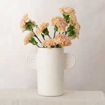 Vase méditerranée en céramique - Anses pleines blanc - Cadeau Crémaillère - Oustao - Les Raffineurs
