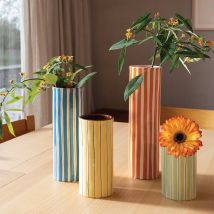 Vase à rayures - L - Orange - Idée cadeau femme - Cadeau Crémaillère - &klevering - Les Raffineurs