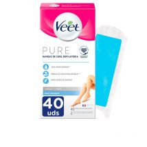VEET - PURE WAX BANDS peau sensible corps 40 u