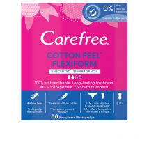 Carefree Normal Cotton Protège-slips respirants non parfumés souples et ultra fins 56 u