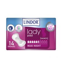 LINDOR - LADY PAD maxi night 6 drops 14 u