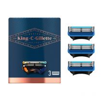 GILLETTE KING shave edging razor blades x 3 cartridges